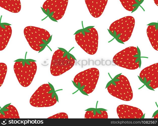 Seamless pattern of fresh strawberry background - Vector illustration