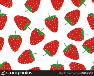 Seamless pattern of fresh strawberry background - Vector illustration