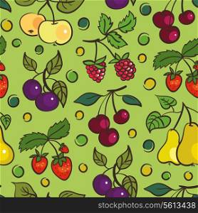 Seamless pattern of fruits and berries