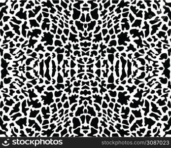 Seamless pattern of giraffe leather, black color on a white background