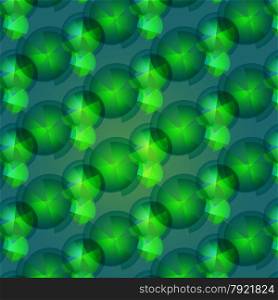 Seamless pattern of green small geometric shapes
