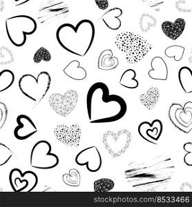 Seamless pattern of heart isolated on white background. vector illustration.