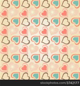 Seamless pattern of hearts. Vector background for celebrate valentines day