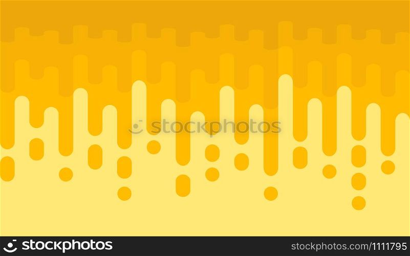 Seamless pattern of honey drop. Yellow background with rounded lines.