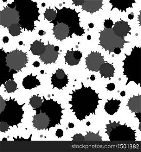 Seamless pattern of ink blots. Vector illustration. Background