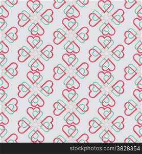 Seamless pattern of joint heart on grey background