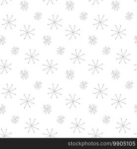 Seamless pattern of large and small snowflakes on a transparent background. For fabric, baby clothes, backgrounds, textiles, wrapping paper and other decorations. Vector seamless pattern Eps 10