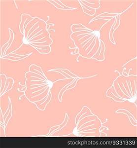 Seamless pattern of leaves and plants. Simple background for prints, textures, textile wallpapers and creative design
