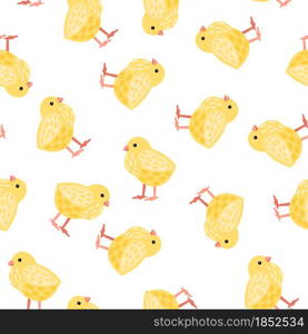 Seamless pattern of little chickens