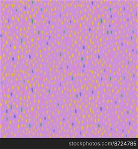  Seamless pattern of multi-colored dots, smears, spots, ovals on a purple background. Abstract pattern. Vector illustration drawn by hands.  pattern of multi-colored dots, smears, spots
