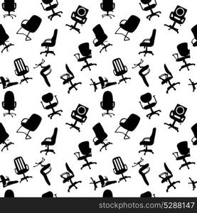 Seamless pattern of Office chairs silhouettes vector illustration