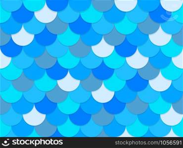 Seamless pattern of overlapping circle blue aqua color background