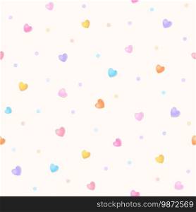 Seamless pattern of pastel heart and polka dot for Valentine’s Day