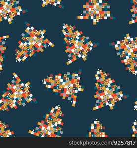 Seamless pattern of pixel art christmas tree Vector Image