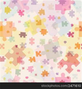 Seamless pattern of puzzle elements. Illustration for texture, textiles, simple backgrounds and creative design 