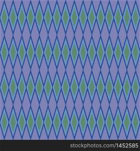 Seamless pattern of repetitive rhombic and line with in blue, violet and green colors