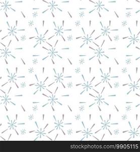 Seamless pattern of snowflakes on a transparent background. For fabrics, baby clothes, backgrounds, textiles, wrapping paper and other decorations. Vector seamless pattern Eps 10
