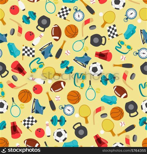 Seamless pattern of sport icons.