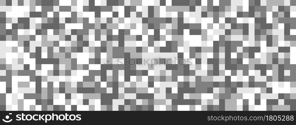 Seamless pattern of squares in black, white and gray shades. Pixel seamless pattern for posters, banners, postcards, textures and simple backgrounds. Scalable vector graphics
