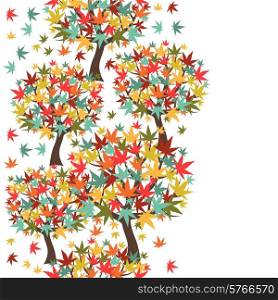 Seamless pattern of stylized autumn trees for design.