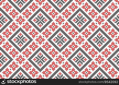 Seamless pattern of Ukrainian ornament in ethnic style, identity, vyshyvanka, embroidery for print clothes, websites, banners, poster. Vector illustration background