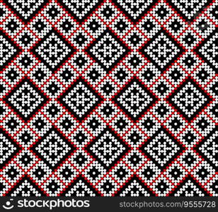 Seamless pattern of Ukrainian ornament in ethnic style, identity, vyshyvanka, embroidery for print clothes, websites, banners, poster. Vector illustration background