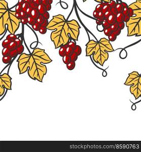 Seamless pattern of vine with leaves and bunches of grapes. Winery image for restaurants and bars. Business and agricultural item.. Seamless pattern of vine with leaves and bunches of grapes. Winery image for restaurants and bars.