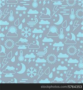 Seamless pattern of weather icons.