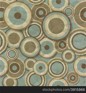 Seamless pattern of wrinkled and worn brown circles