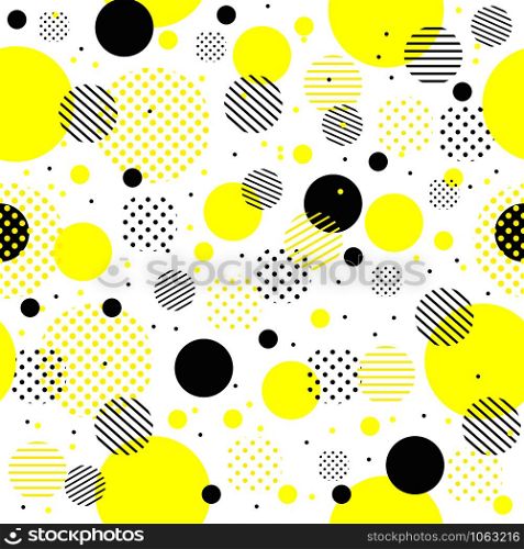 Seamless pattern of yellow and black dots. the template for the texture, packaging and textiles.