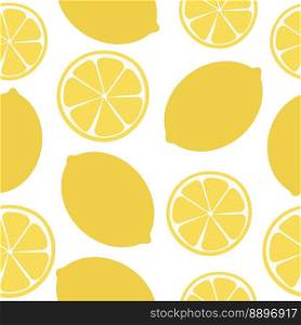 Seamless pattern of yellow lemon. Vector illustration isolated on a white background.. Seamless pattern of yellow lemon. Vector illustration isolated on a white background