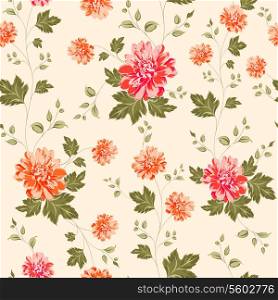 Seamless pattern on fabric as background. Vector illustration.