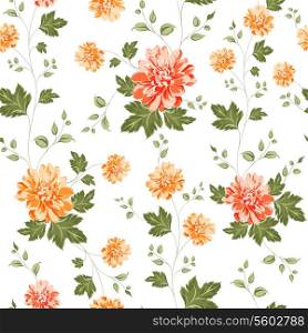 Seamless pattern on fabric as background. Vector illustration.
