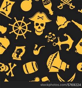 Seamless pattern on pirate theme with objects and elements.. Seamless pattern on pirate theme with objects and elements