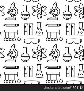 Seamless pattern on the school education theme on white background. Logo, pictogram, design infographic elements