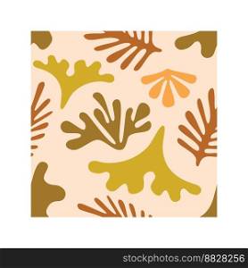 Seamless pattern organic shape matisse inspired floral background