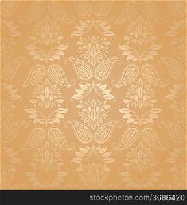 Seamless pattern, ornament floral, decorative background, gold