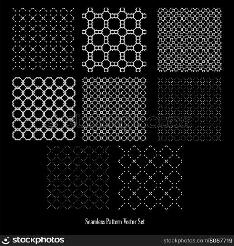 seamless pattern set abstract forms design on dark background vector illustration