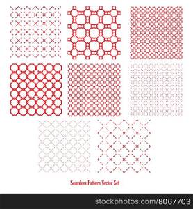 seamless pattern set abstract red forms design on bright background vector illustration