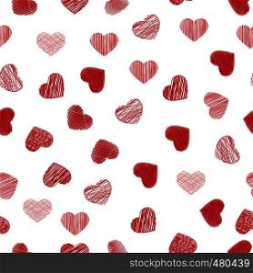 Seamless pattern silhouettes of shaded hearts for design, Wallpaper, material, packaging
