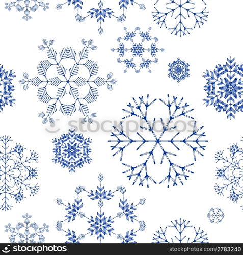 seamless pattern, snowflakes, vector