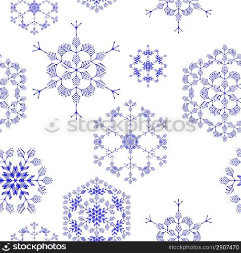 seamless pattern, snowflakes, vector