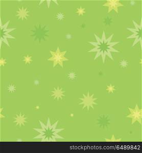 Seamless Pattern Star Splashes Isolated on White. Seamless pattern with star splashes isolated on green background. Cartoon style. Wallpaper design covers, posters, wrapping papers, backgrounds. Success and fortune concept. Modern flat design. Vector