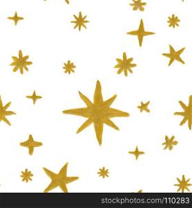 Seamless pattern stars. Watercolor seamless pattern with hand drawn painted stars. Vector illustration