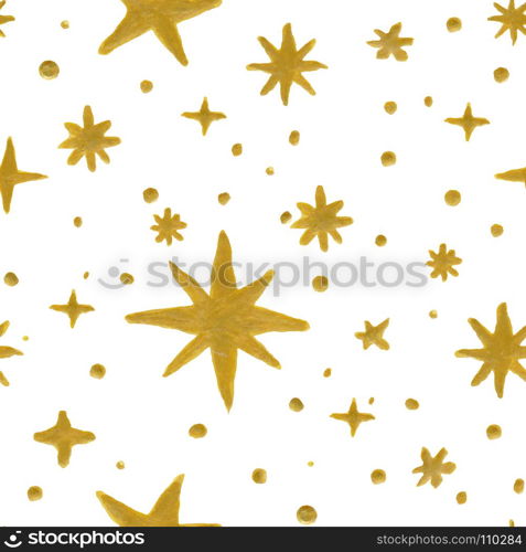 Seamless pattern stars. Watercolor seamless pattern with hand drawn painted stars. Vector illustration