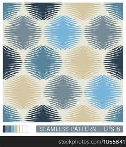 Seamless pattern. Symmetrical round shapes with rays. Floral motif. Retro halftone shading effect. Trendy vector texture design. Seamless pattern. Symmetrical round shapes with rays. Floral motif. Retro halftone shading effect. Trendy vector design