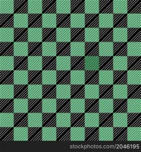 Seamless pattern Tartan shamrock green plaid,Scottish pattern in black and green cageTraditional Scottish checkered background.Vector illustration Seamless classic check background texture for fabric
