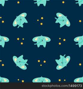 Seamless pattern, texture with cute bright little elephants. For childish prints, decorations. clothes, textile. Vector illustration. Seamless pattern with cute little elephants. Vector illustration
