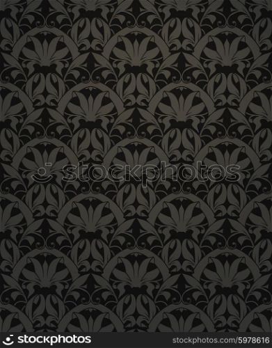 Seamless pattern vector, black
