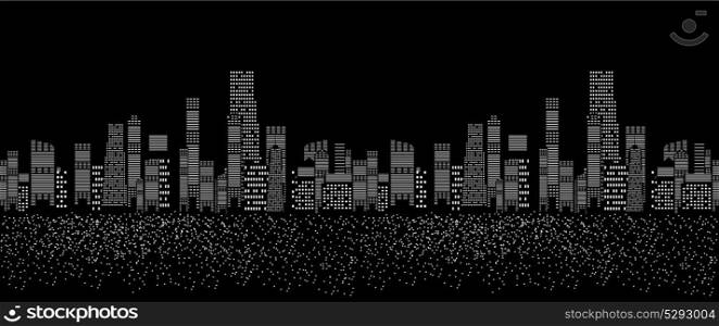 Seamless Pattern Vector Illustration of Cities Silhouette. EPS10. Seamless Pattern Vector Illustration of Cities Silhouette.